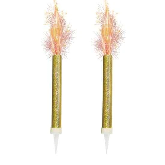 Velas fuente de oro brillante - paquete de 2