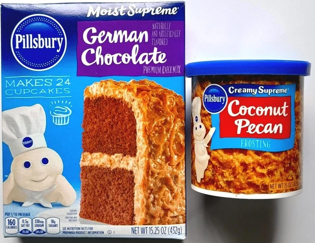 Miscela torte ""Cioccolato tedesco"" PILLSBURY 432 gr, antipaco di cocco 425 gr USA
