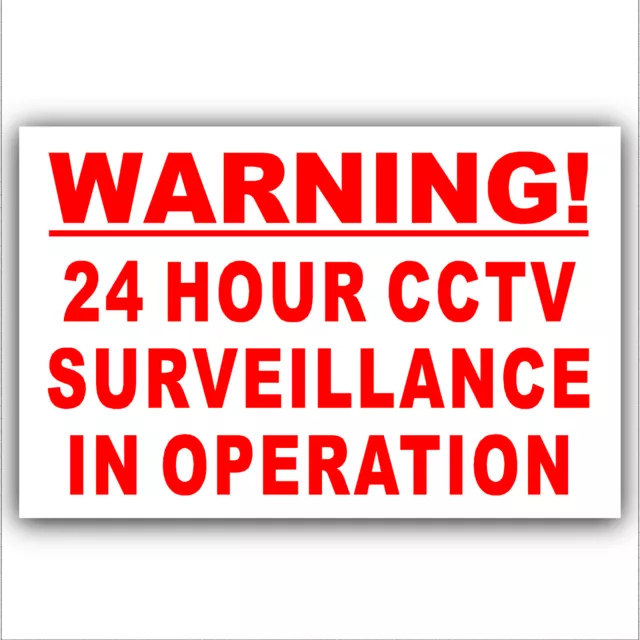 Warning 24 Hour CCTV Surveillance In Operation Security Stickers Signs - 1 or 4