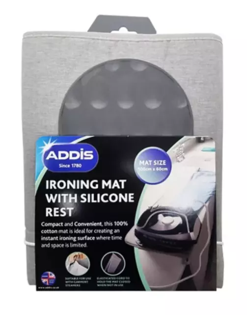 ADDIS IRONING MAT with SILICONE REST 100cm x 60cm No Board Needed