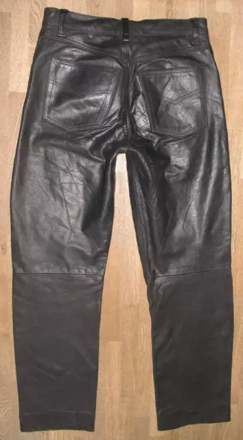 Speckige NASHVILLE Homme- Jean en Cuir/ Nubuque Pantalon Cuir Noir Env. W31 " /