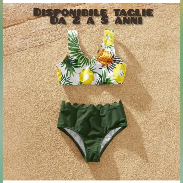 Costume da bagno Mare-Piscina per bambina Ananas Tropicale Tg. Disp 2-5anni