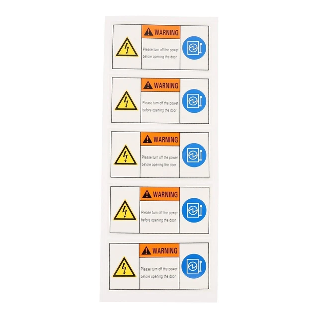 5 pz adesivi di avvertimento attenzione scosse elettriche per scatola elettrica blu