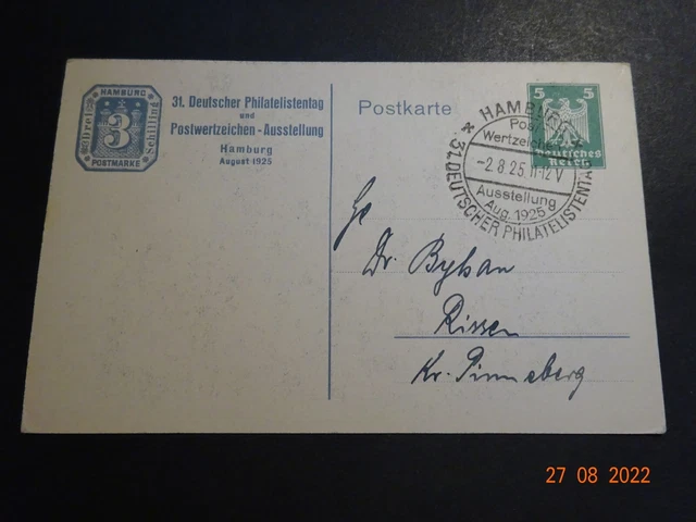 DR Ganzsache Privatganzsache PP81 C8-032 - Philatelistentag 1921 - SST