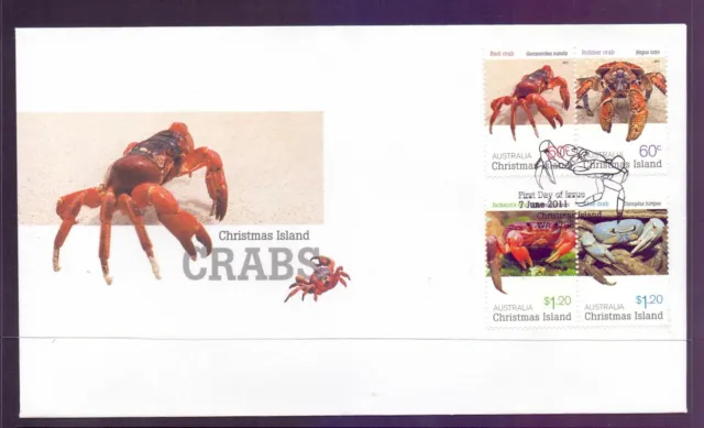 Christmas Island  2011  FDC, Crabs.