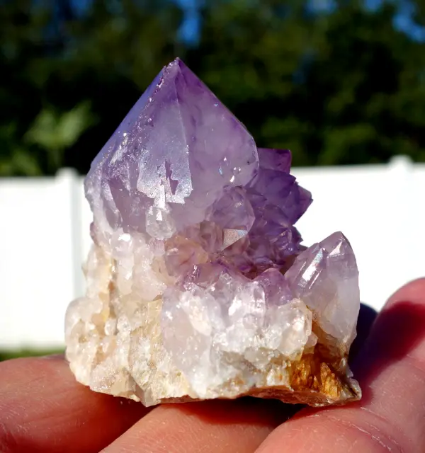 Purple Amethyst SPIRIT FAIRY CACTUS Quartz Crystal Points Cluster For Sale