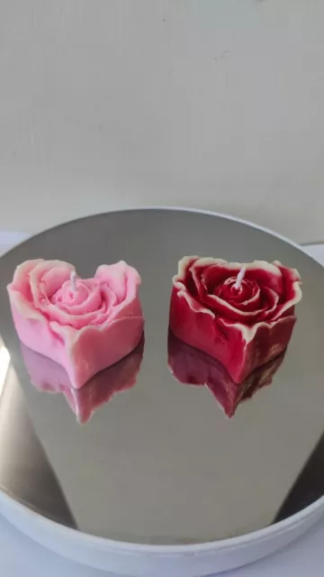 Vela perfumada con diseño de rosa en forma de corazón, cera de soja, para...