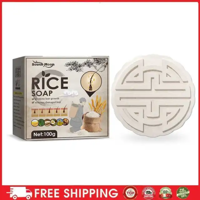 Champú de arroz jabón natural suave jabón nutritivo para cabello liso rizado ondulado