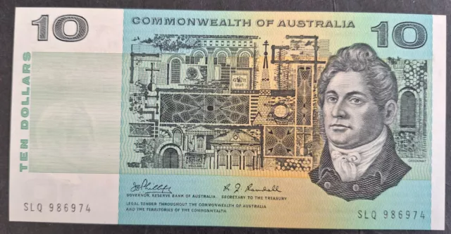 1968 Australia $10.00 Phillips Randall Banknote Renniks Reference R303 UNC