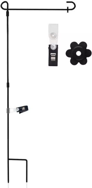 Anley Garden Flag Stand Reinforced Wrought Iron Garden Flag Pole Holder 37"x14"