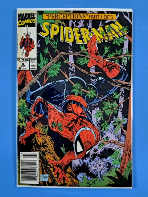 Spider-Man #8 Marvel Comics (1991) Rare Newsstand High Grade Todd McFarlane NM🔥