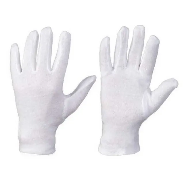 6 - 300 Paar Baumwollhandschuhe weiß Trikot Handschuhe Trikothandschuhe Gr 6-13
