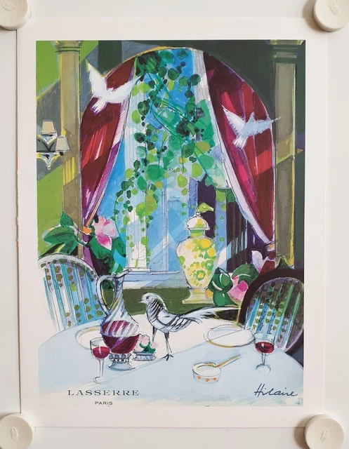 Menu Ancien Restaurant LASSERRE Paris – Illustration Pierre Pagès, Vintage