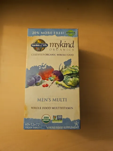 Garden of Life myKind Organics Men's Multi Supplement 60 + 12 = 72 Tablets