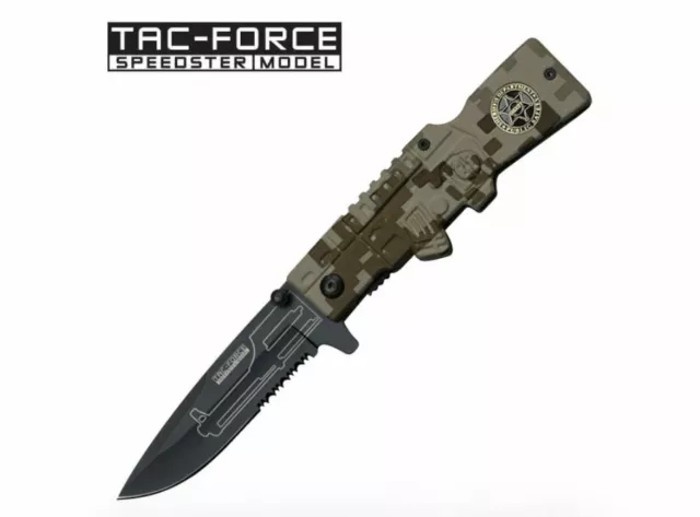 Tac Force YC-546DSF Special Force Theme Spring Assist Knife - Desert Camo Handle