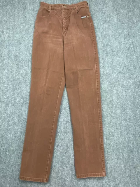 Rough Rider Women Jeans 9/10 Brown Bareback Straight Western Rodeo Frontier Vtg