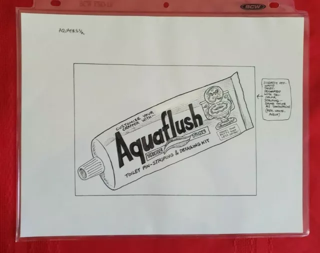 Wacky Packages Original Art / Sketch  @@ Aquaflush @@  Super Rare