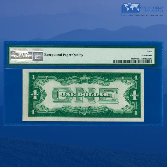Fr.1600* 1928 $1 Silver Certificate Star Note, "FUNNYBACK", PMG 40 EPQ #06704 2