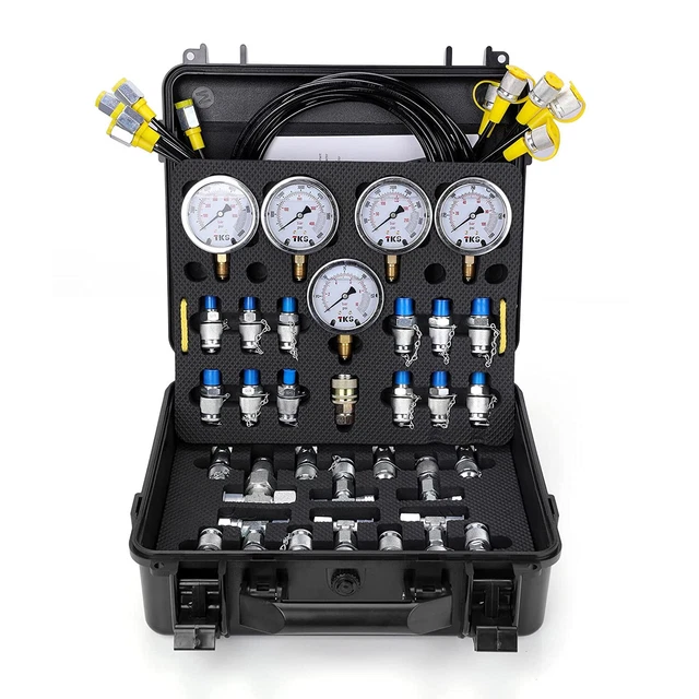 HYDRAULIC PRESSURE TEST Kit, 600bar /10000psi / 60Mpa 5 Gauges 13 Test