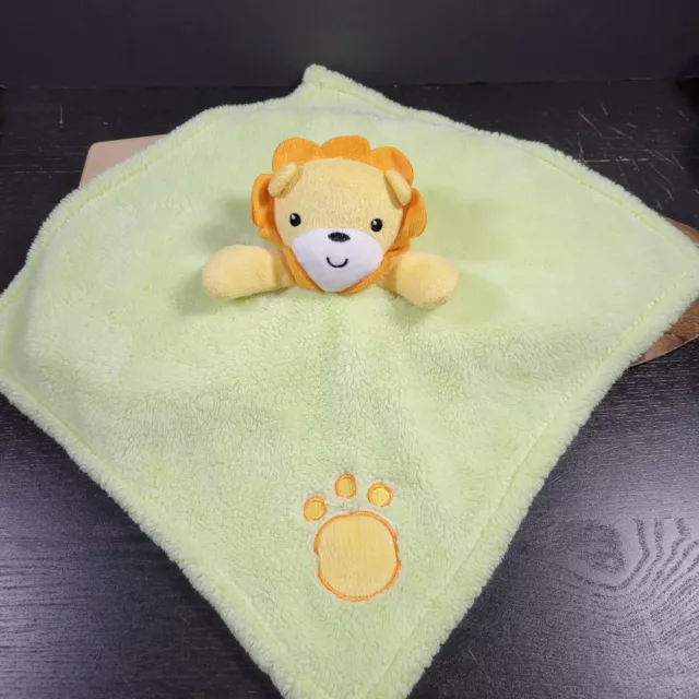 "Manta de seguridad Baby Gear Lion juguete amoroso verde naranja amarillo estampado pata 13"" × 14"