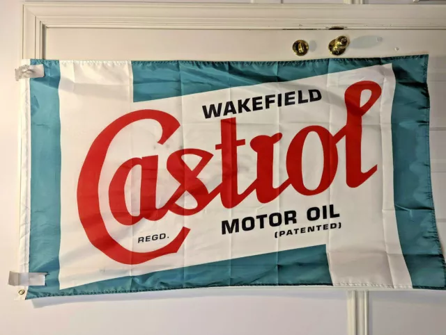 Castrol Wakefield Motor Oil Banner Flag 3x5 ft Mancave Garage MX/SX