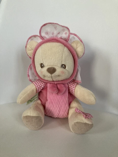 Peluche Doudou Fisher Price Nature Bearries Ours Déguisé En Fleur Rose