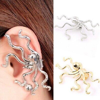 Halloween Punk Gothic Octopus Ear Cuff Clip Non Piercing Wrap Jewelry Earring