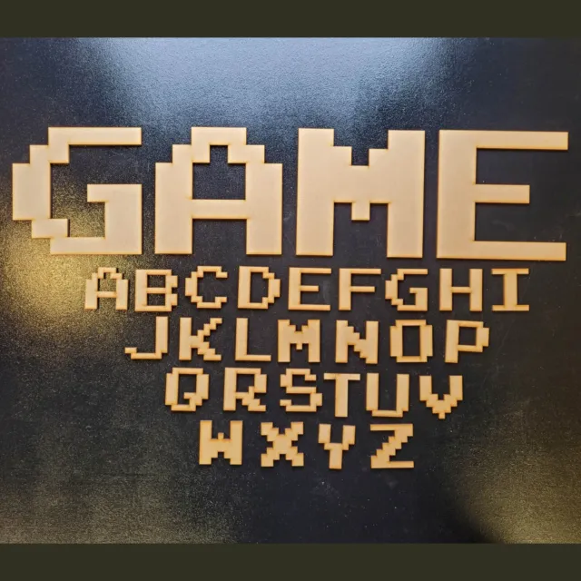 Holzbuchstaben klassisches Pixel Spiel MDF 5-60 cm Dekoration Sammelalbum Verzierungen