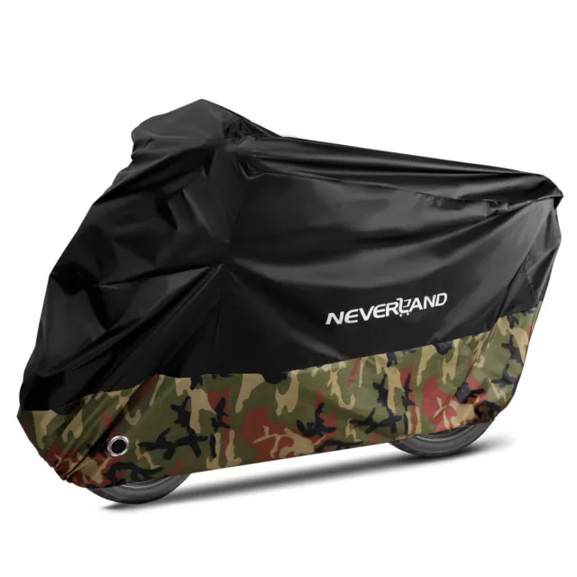 Large Camo Motorcycle Motorbike Cover Waterproof Outdoor Rain Dust UV Protector