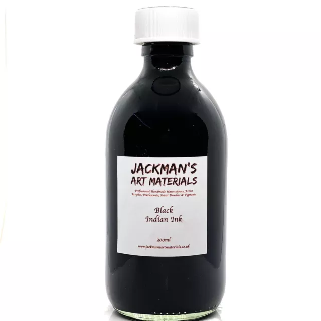 Black Indian Ink (Water Resistant) 300ml - Jackman’s Art Materials