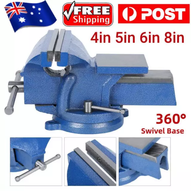 4'' 5'' 6'' 8' Heavy Duty Engineers Bench Vice Semi Level Swivel Base Steel AU