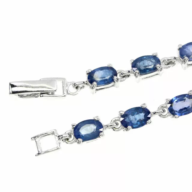 Shola Vrai Naturelle Bleu Saphir Bracelet 925 Argent Sterling B107 3