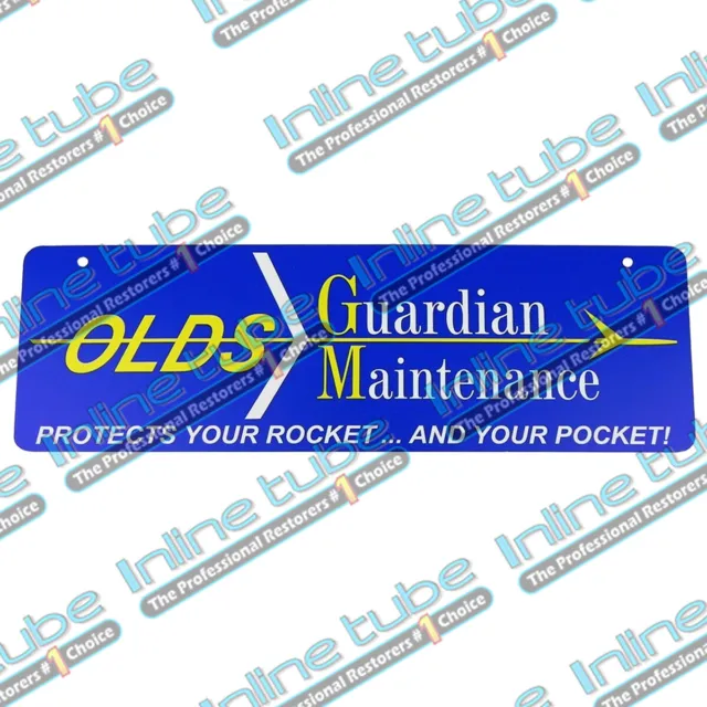 Oldsmobile Guardian Maintenance Metal Sign 6X18 Cutlass 442 W-30 W-31 Hurst Olds