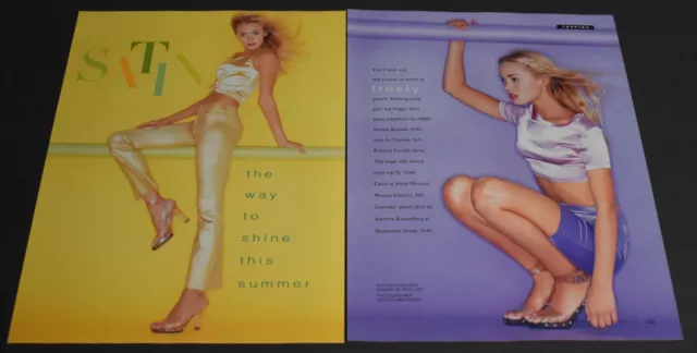 1995 Print Ad Sexy Heels Long Legs Fashion Lady Blonde Satin Summer Shine Art