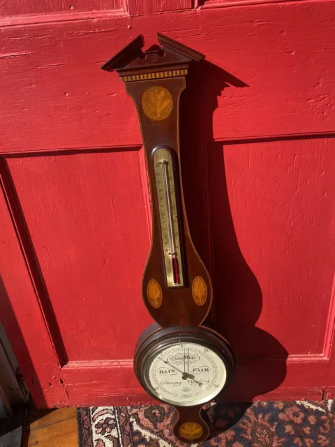 1920-30 Federal Short & Mason London Weather Station Wall Barometer Thermometer