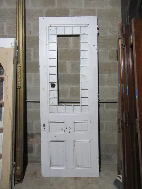 ~ Ornate Victorian Door With Queen Anne Style Glass Top ~ 36 X 99 ~ Salvage ~