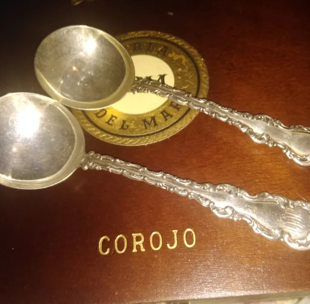 Sterling Silver Bullion Cream Soup Spoons Lot Of 2 Hallmarked 1891 Pair