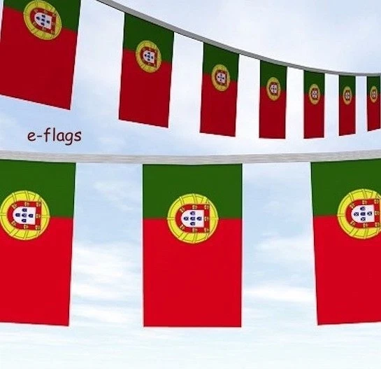 10 METRE'S 20 Flags Euro 2024 Portugal Flags Bunting Bandeira de