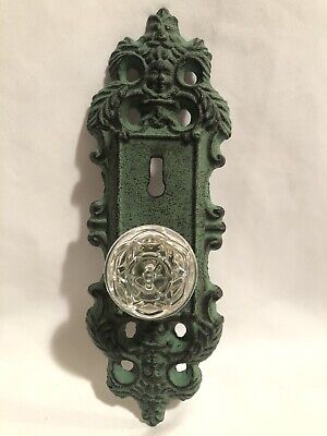 Cast Iron-Black/Green Ornate Door Lock Wall Hanging