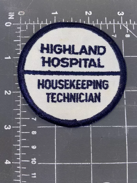 Vintage Highland Ospedale Housekeeping Tecnico Toppa Custodian Janitor Maid