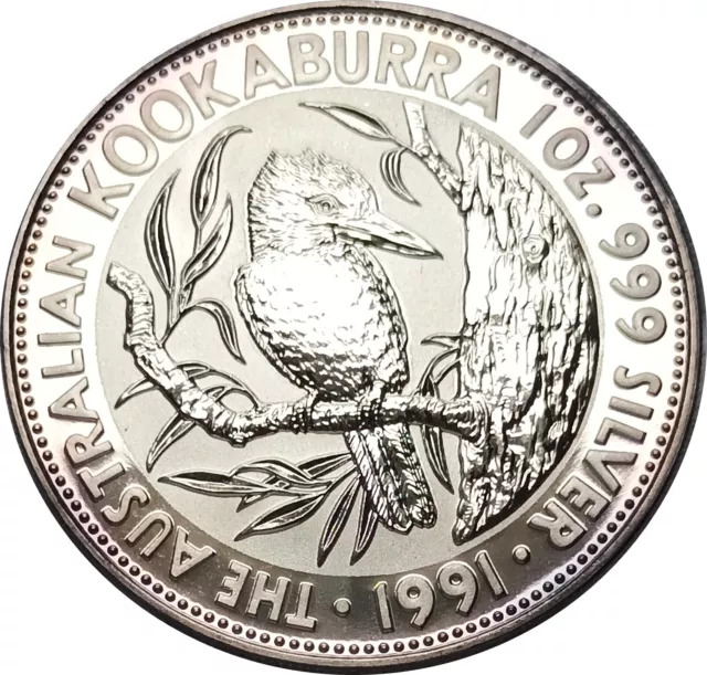 5 dollar kookaburra 1991 Australie 1 once 1 oz Argent Silver BE PROOF UNC