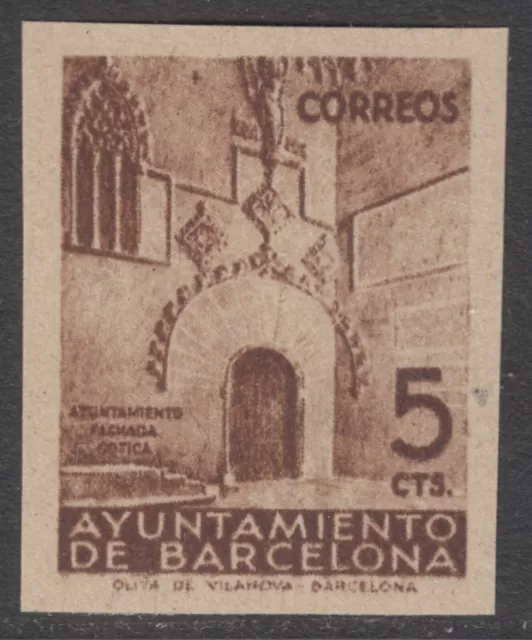 AYUNTAMIENTO DE BARCELONA ** 13 efs VARIEDAD UNICOLOR SIN DENTAR  - AÑO 1936