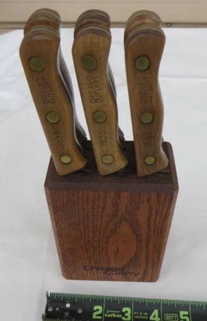 Chicago Cutlery 103S Knives --- 6-piece Steak Knife Set in Wood Block