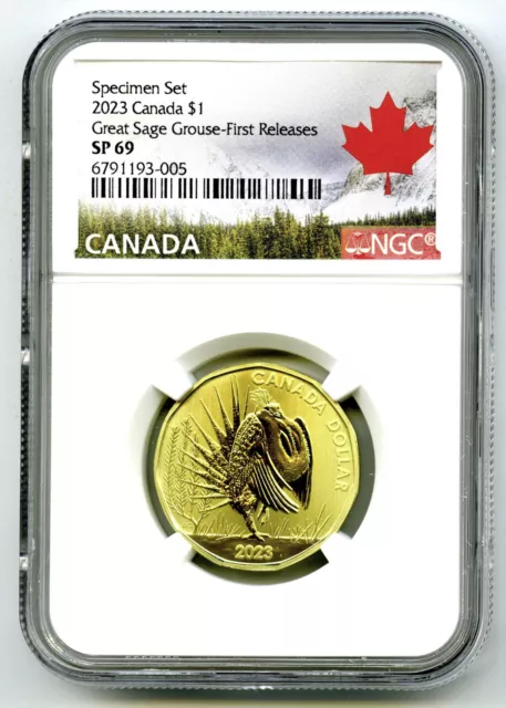 2023 Canada $1 Ngc Sp69 Great Sage Grouse Loonie Rare First Releases Loon