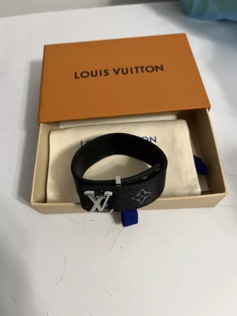 LOUIS VUITTON LV Slim Monogram Eclipse Canvas Bracelet Black-US