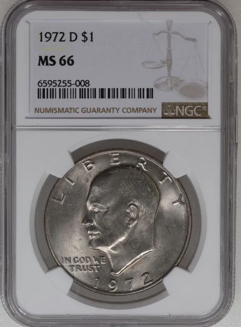 1972 D Eisenhower Dollar MS 66 NGC