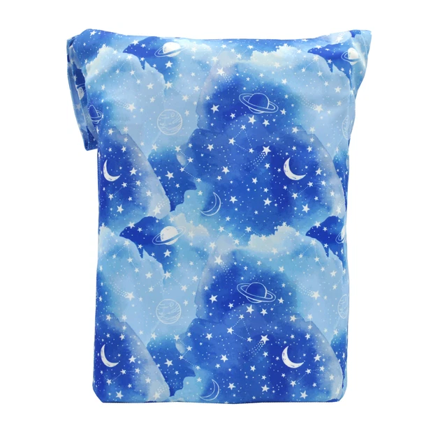 Reusable Multiuse Wet Bag For Cloth Nappy/Diaper Swimmers Blue Galaxy 2