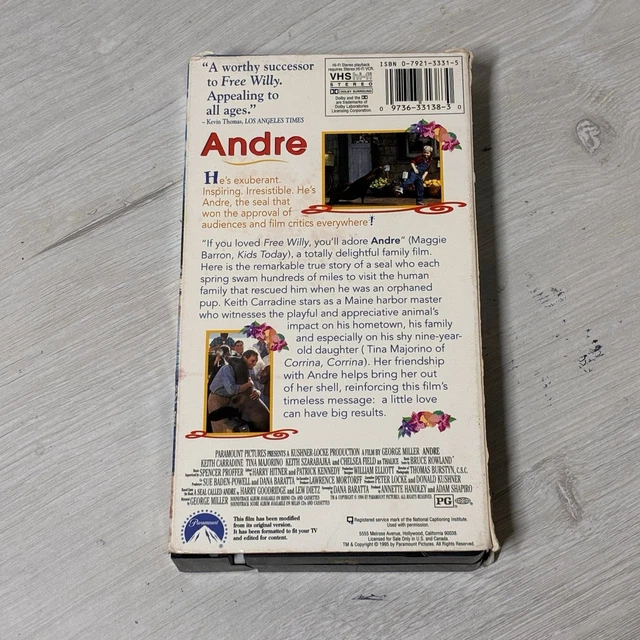 ANDRE 1995 FAMILY Adventure Film VHS Tina Majorino PG Rated Classic ...