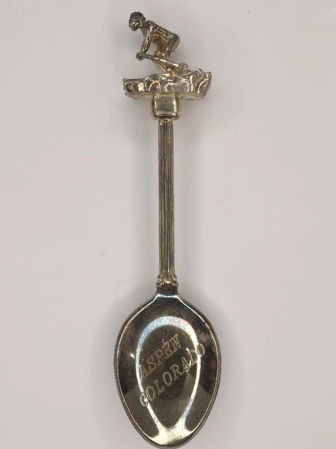 Souvenir Spoon US Collectible Aspen Colorado Snow Skier