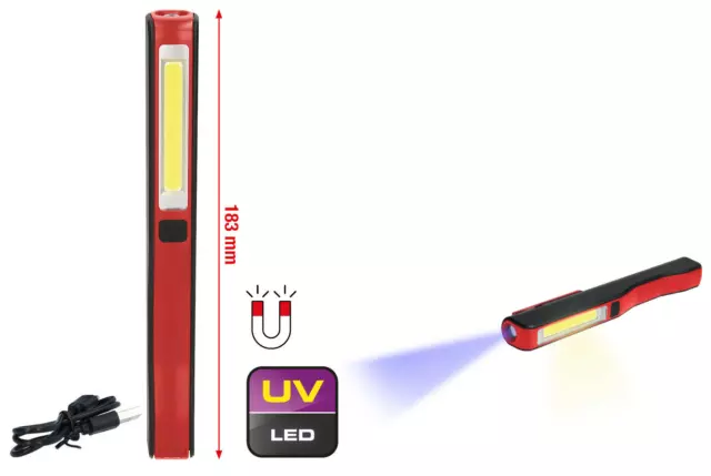 KS TOOLS COB LED Akku Inspektionslampe  mit UV-Spot Arbeitslampe Handlampe Akku